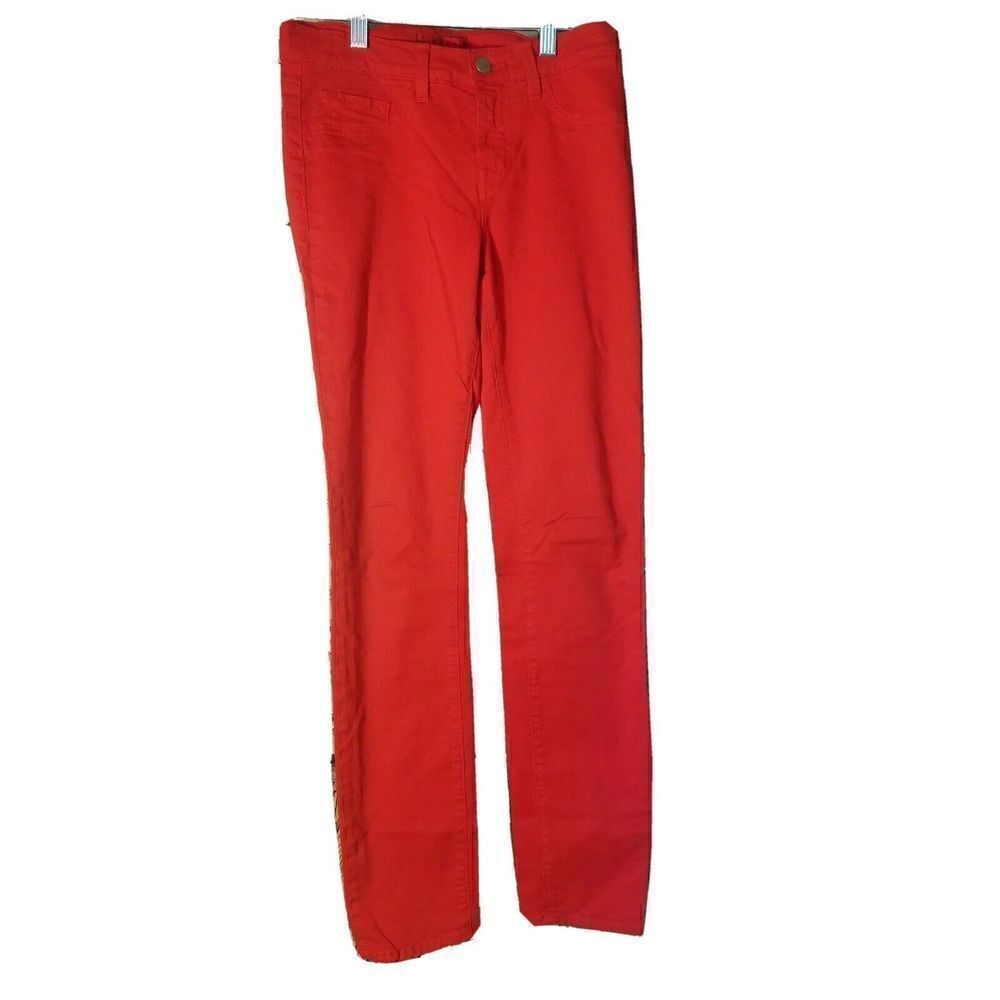 J Brand Skinny Leg Women's Jeans Mid Rise Size 26 Bright Red t71